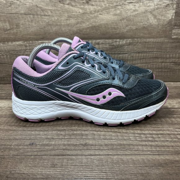 Saucony Shoes - Saucony Cohesion 12 Gray Purple Womens US Size 6 EUR 37 S10471-2 Running Shoes